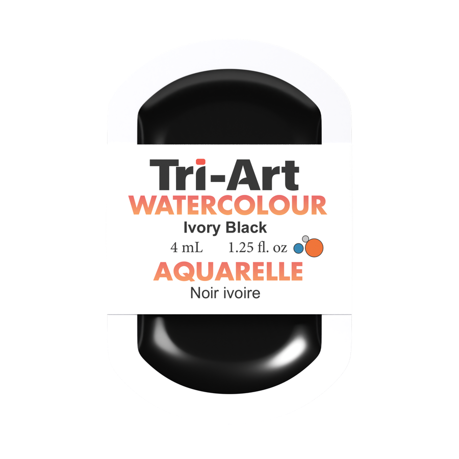 Tri-Art Water Colour Pans - Ivory Black - 4 mL