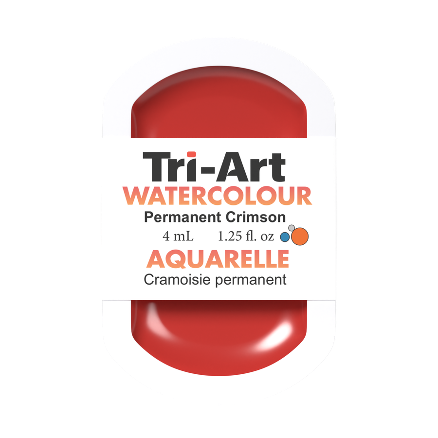 Tri-Art Water Colour Pans - Permanent Crimson - 4 mL