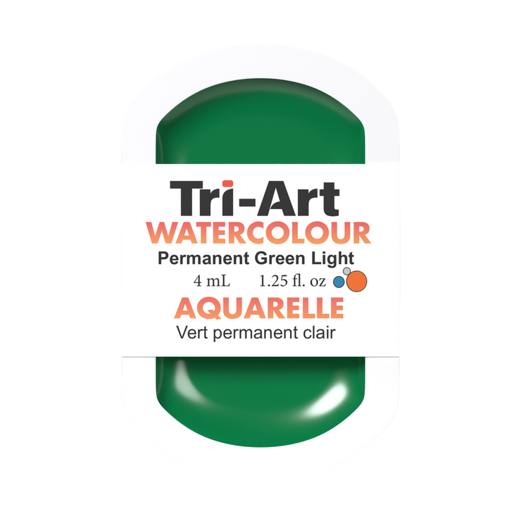 Tri-Art Water Colour Pans - Permanent Green Light - 4 mL - Art Noise