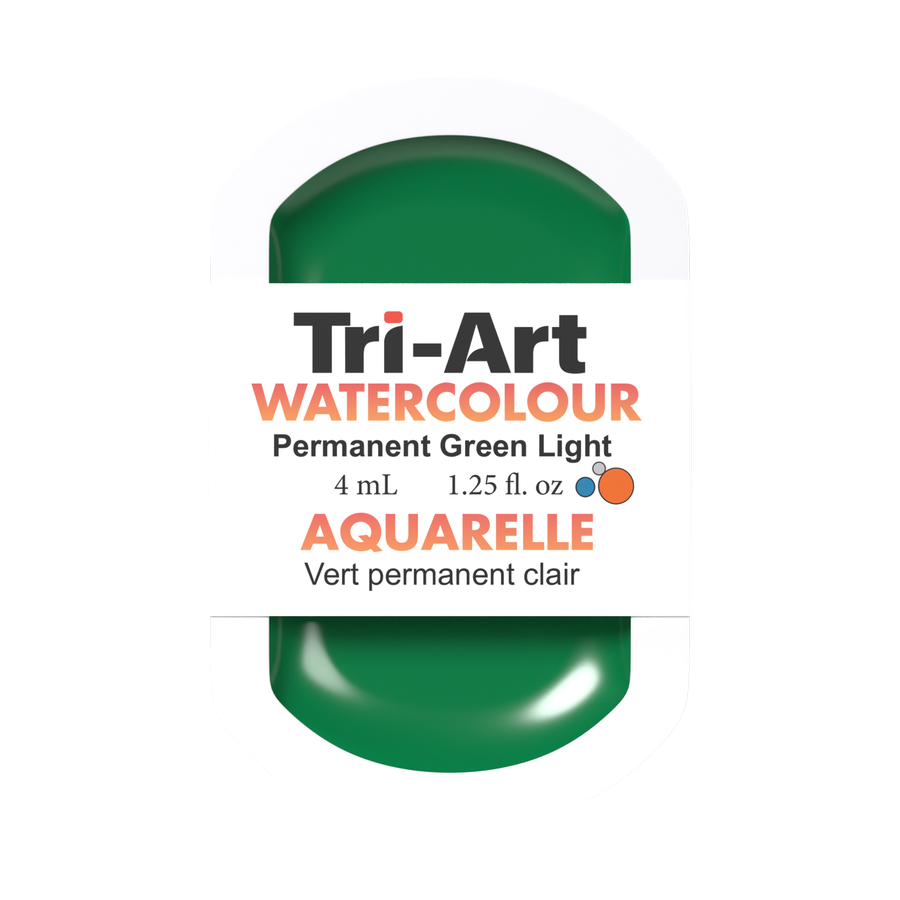 Tri-Art Water Colour Pans - Permanent Green Light - 4 mL