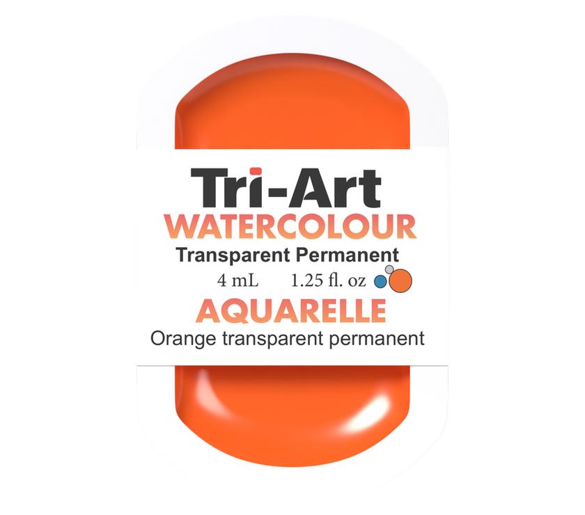 Tri-Art Water Colour Pans - Transparent Permanent Orange - 4 mL - Art Noise