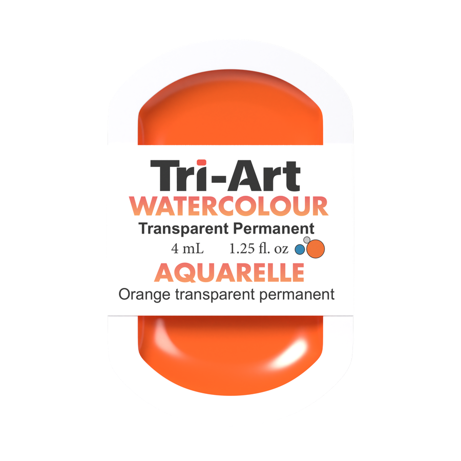 Tri-Art Water Colour Pans - Transparent Permanent Orange - 4 mL - Art Noise