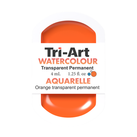 Tri-Art Water Colour Pans - Transparent Permanent Orange - 4 mL - Art Noise