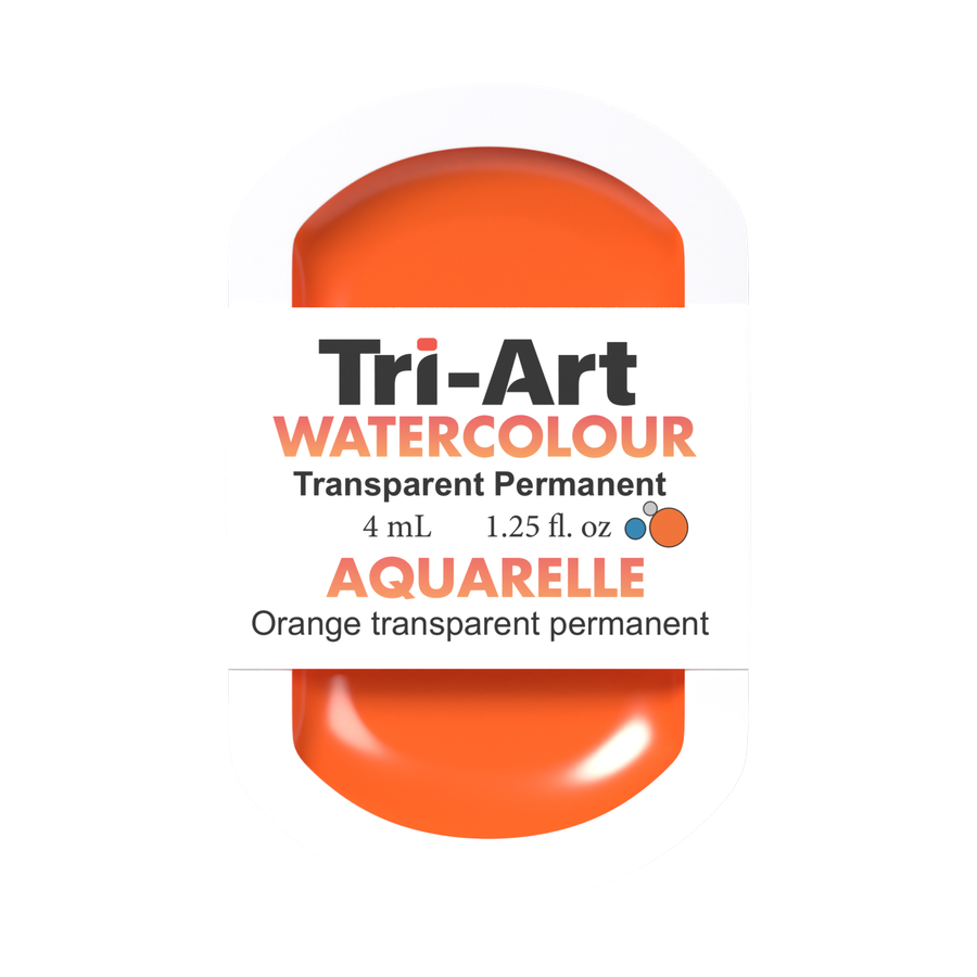 Tri-Art Water Colour Pans - Transparent Permanent Orange - 4 mL