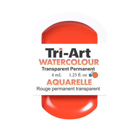 Tri-Art Water Colour Pans - Transparent Permanent Red Light - 4 mL - Art Noise