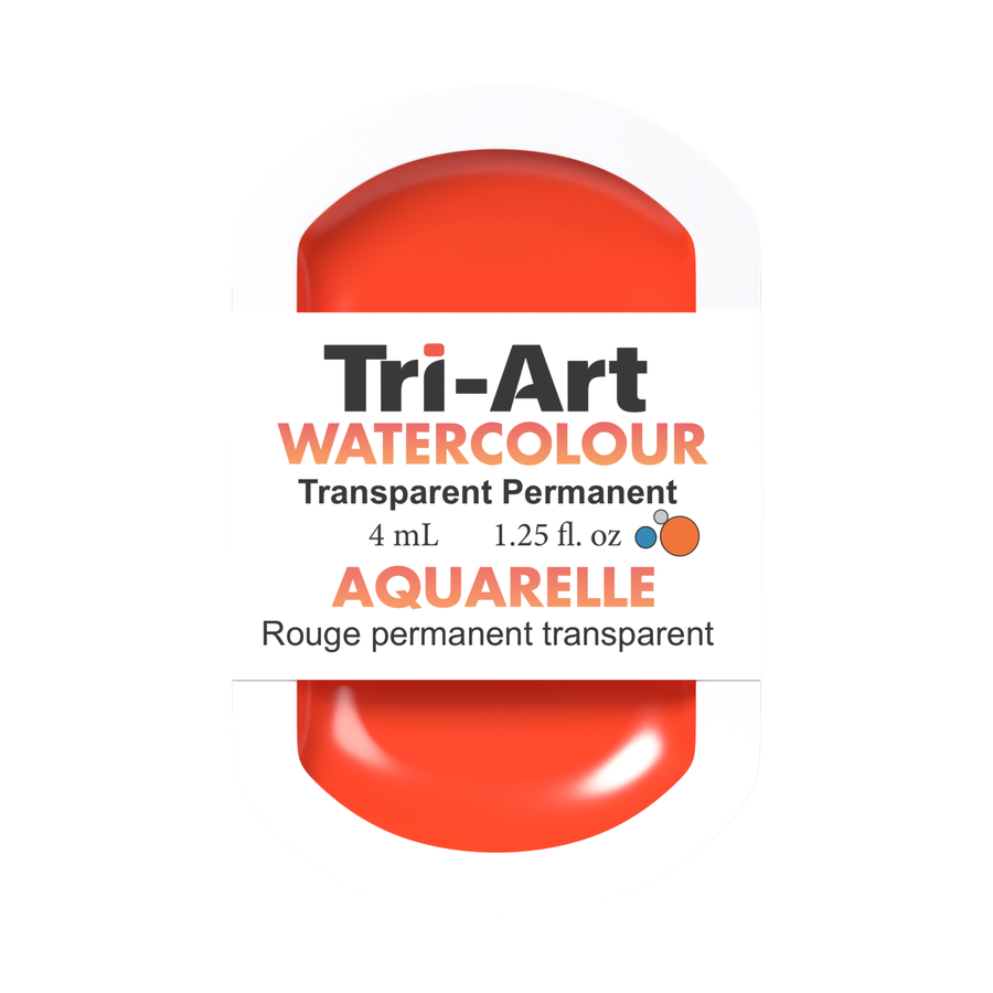 Tri-Art Water Colour Pans - Transparent Permanent Red Light - 4 mL