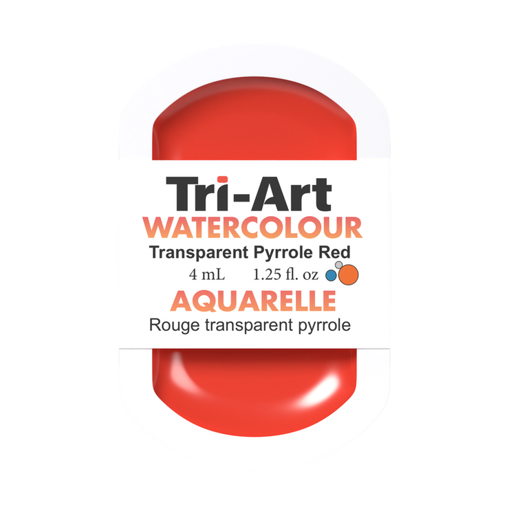 Tri-Art Water Colour Pans - Transparent Pyrrole Red Medium - 4 mL - Art Noise