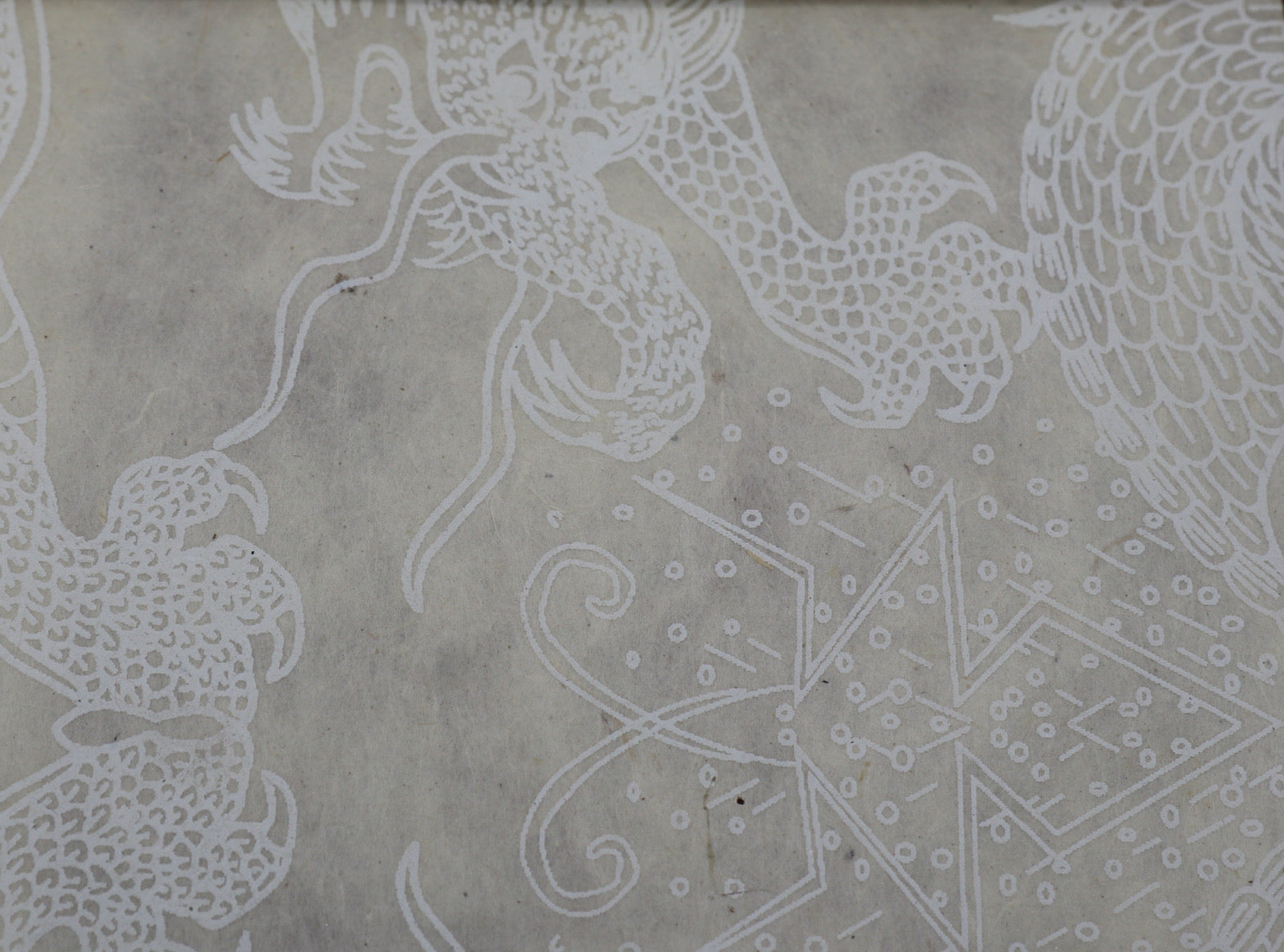 Tibetan Paper & Handicraft - Himalayan Lokta paper - Dragon print - 20x30" - Art Noise
